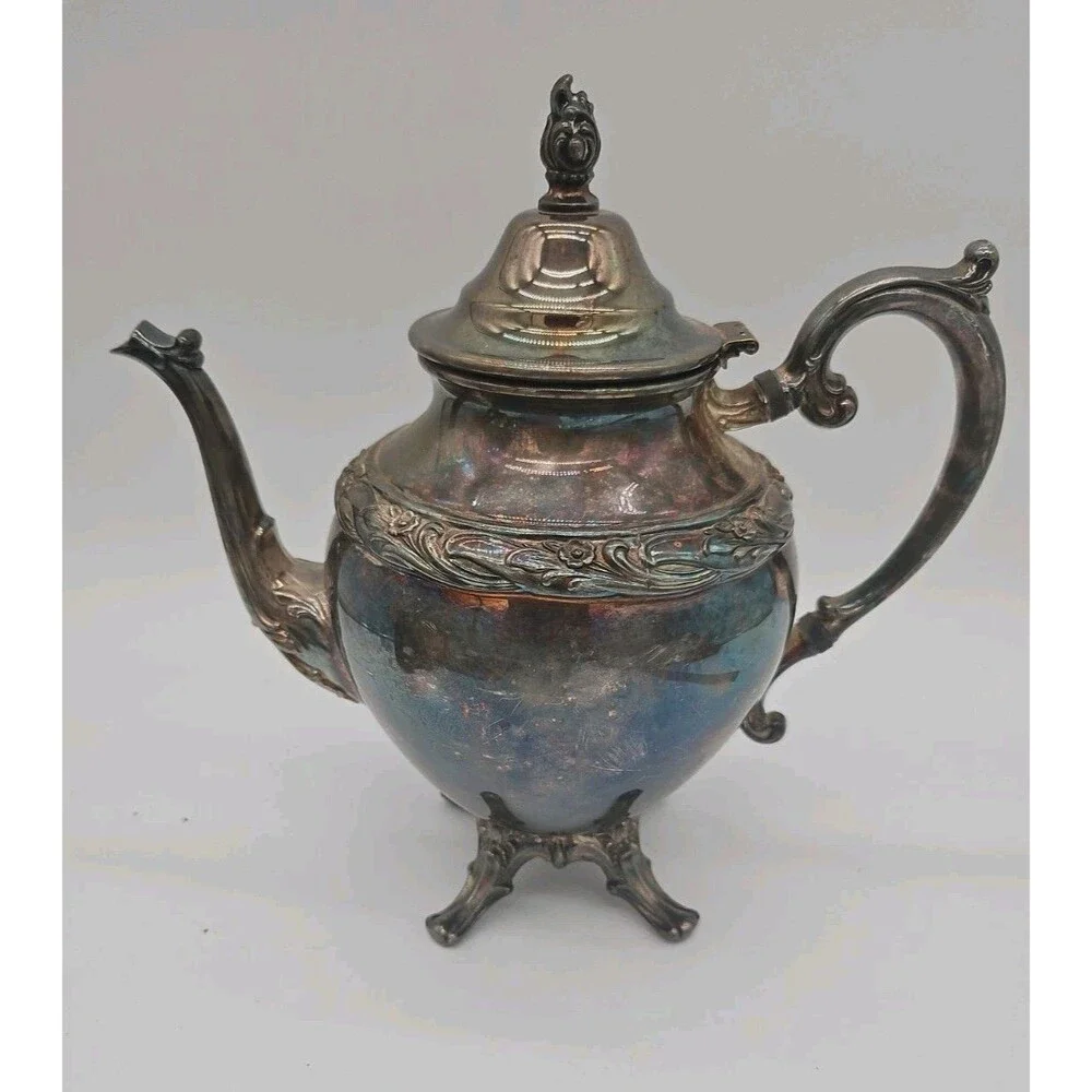 Vintage Wm A. Rogers Silver Plated Coffee Pot Teapot Ornate